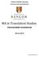 MA in Translation Studies