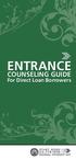 ENTRANCE COUNSELING GUIDE