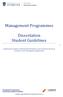 Management Programmes. Dissertation Student Guidelines