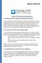 CATALYST Frequently Asked Questions