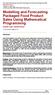 Modelling and Forecasting Packaged Food Product Sales Using Mathematical Programming