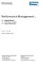 Performance Management for