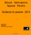 School Admissions Appeal Panels