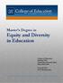 Equity and Diversity in Education
