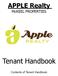APPLE Realty. McKEEL PROPERTIES. Tenant Handbook. Contents of Tenant Handbook
