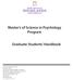 Master s of Science in Psychology Program Graduate Students Handbook
