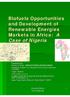 Biofuels Opportunities and Development of Renewable Energies Markets in Africa: A Case of Nigeria