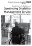 Oxford Centre for Enablement Continuing Disability Management Service Day Hospital Information