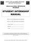 STUDENT INTERNSHIP MANUAL
