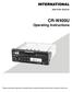 High Power Receiver CR-W400U Operating Instructions