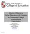 Doctor of Education Higher Education with Emphasis in Community College Administration Program Handbook