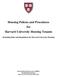 Housing Policies and Procedures for Harvard University Housing Tenants