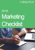 2016 Marketing Checklist