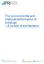 The environmental and financial performance of buildings A review of the literature