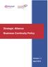 Strategic Alliance. Business Continuity Policy