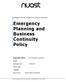 Emergency Planning and Business Continuity Policy