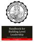 Handbook for Building Level Leadership