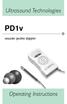 Ultrasound Technologies. PD1v. vascular pocket doppler. Operating Instructions