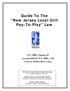 Guide To The New Jersey Local Unit Pay-To-Play Law