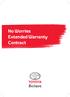 No Worries Extended Warranty Contract