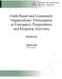 Faith-Based and Community Organizations Participation in Emergency Preparedness and Response Activities