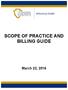 SCOPE OF PRACTICE AND BILLING GUIDE