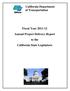 California Department of Transportation. Fiscal Year 2011-12 Annual Project Delivery Report to the California State Legislature