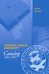 JOHNSON & WALES UNIVERSITY. Catalog. Denver, Colorado