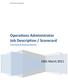 Operations Administrator Job Description / Scorecard