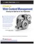 Web Content Management Choosing the Right Tool for Your Organization