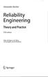 Alessandro Birolini. ineerin. Theory and Practice. Fifth edition. With 140 Figures, 60 Tables, 120 Examples, and 50 Problems.