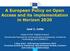 A European Policy on Open Access and its implementation in Horizon 2020