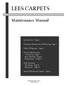 LEES CARPETS. Maintenance Manual. Introduction Page 2. Walk-Off Systems Page 4