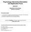 Psychology Internship Information and Application Form