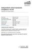 Independent school standards compliance record