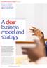 A clear business model and strategy
