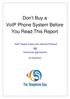 Don t Buy a VoIP Phone System Before You Read This Report