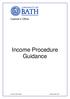 Cashier s Office. Income Procedure Guidance