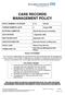 CARE RECORDS MANAGEMENT POLICY