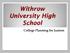 Withrow University High School. College Planning for Juniors