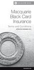 Macquarie Black Card Insurance. Terms and Conditions