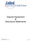 Deposit Agreement & Disclosure Statements