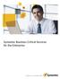 Symantec Business Critical Services for the Enterprise