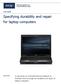 Specifying durability and repair for laptop computers