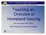 Teaching an Overview of Homeland Security