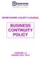 DERBYSHIRE COUNTY COUNCIL BUSINESS CONTINUITY POLICY