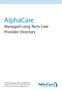 AlphaCare Managed Long-Term Care Provider Directory