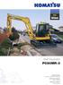 PC 80MR. Midi-Excavator PC80MR-3. ENGINE POWER 47,4 kw / 63,6 HP @ 2.200 rpm OPERATING WEIGHT 7.350-8.000 kg BUCKET CAPACITY 0,09-0,27 m³