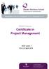 Short Course. Certificate in Project Management