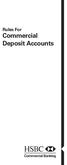Rules For. Commercial Deposit Accounts